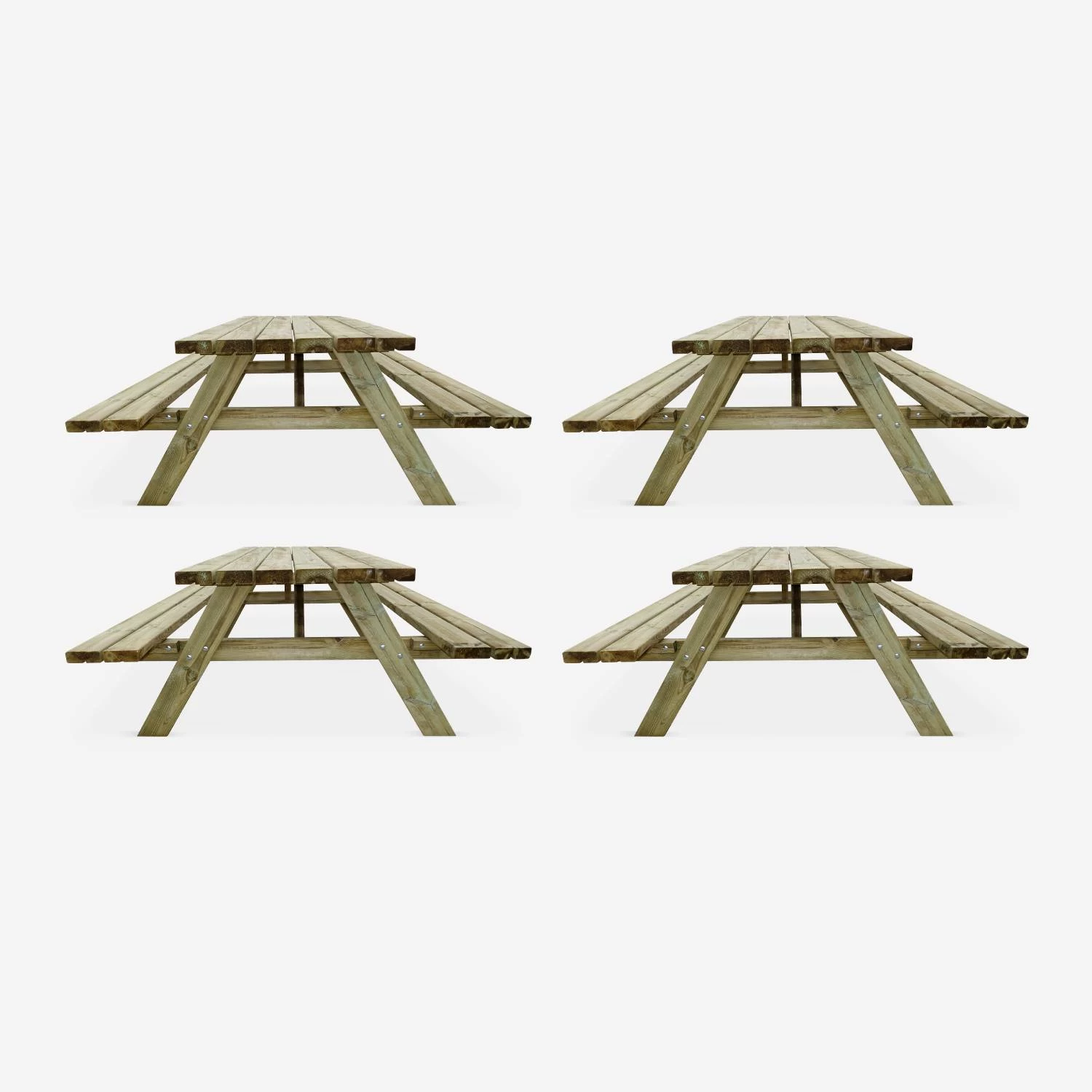 Table Picnic En Bois 6 Places 180cm (lot De 4) 4 Table Picnic En Bois 6 Places 180cm (lot De 4) – Image 2