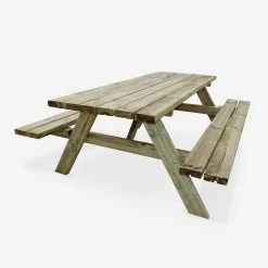 Table Picnic En Bois 6 Places 180cm (lot De 4) 9 Table Picnic En Bois 6 Places 180cm (lot De 4) -Outdoor Living Soldes PNW177R6X4 02