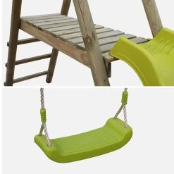 Aire De Jeux Toboggan, Face-à-face, 2 Balançoires -Outdoor Living Soldes PSWP175SL 03