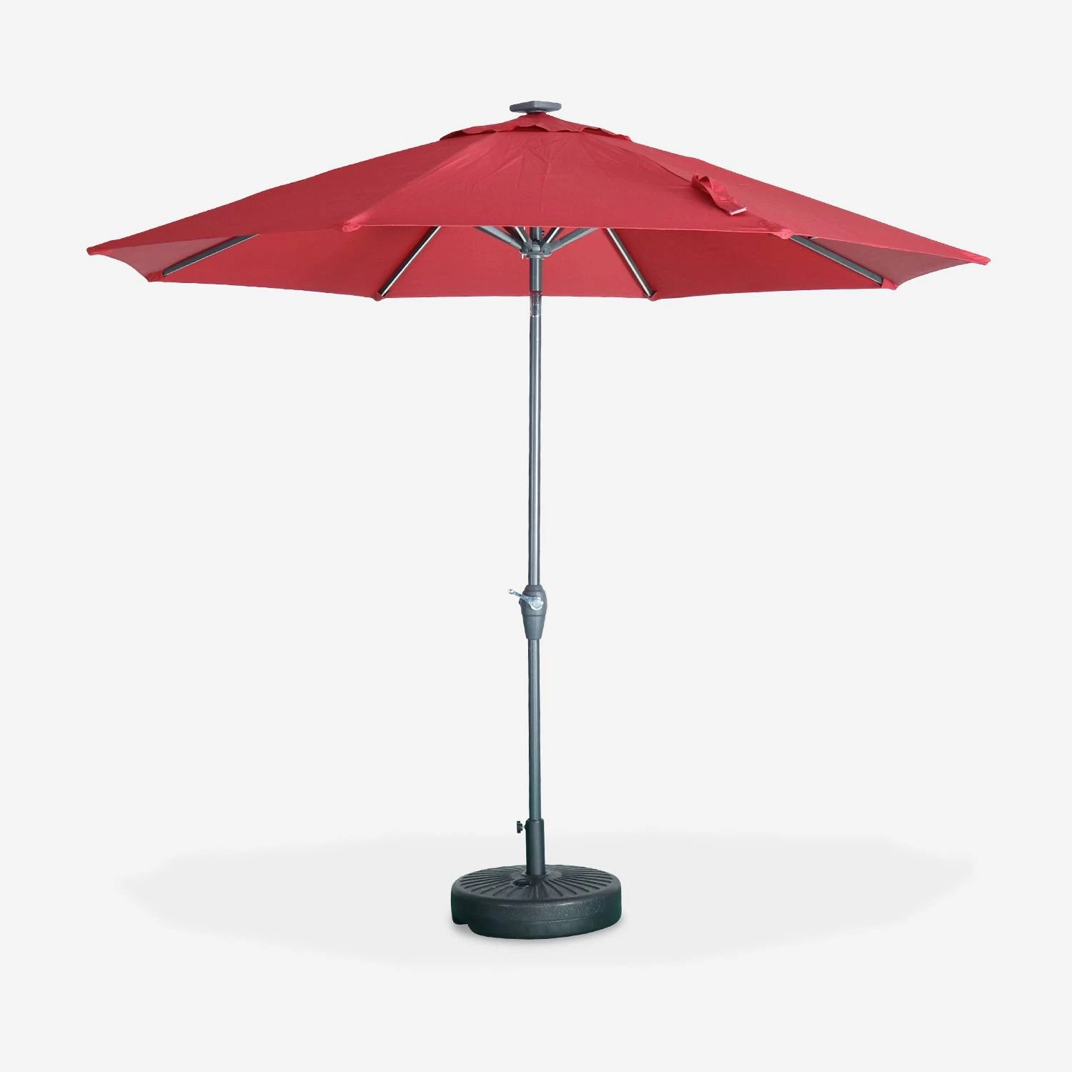 Parasol LED Rond 2.7m Couleur : Rouge 3 Parasol LED Rond 2.7m Couleur : Rouge