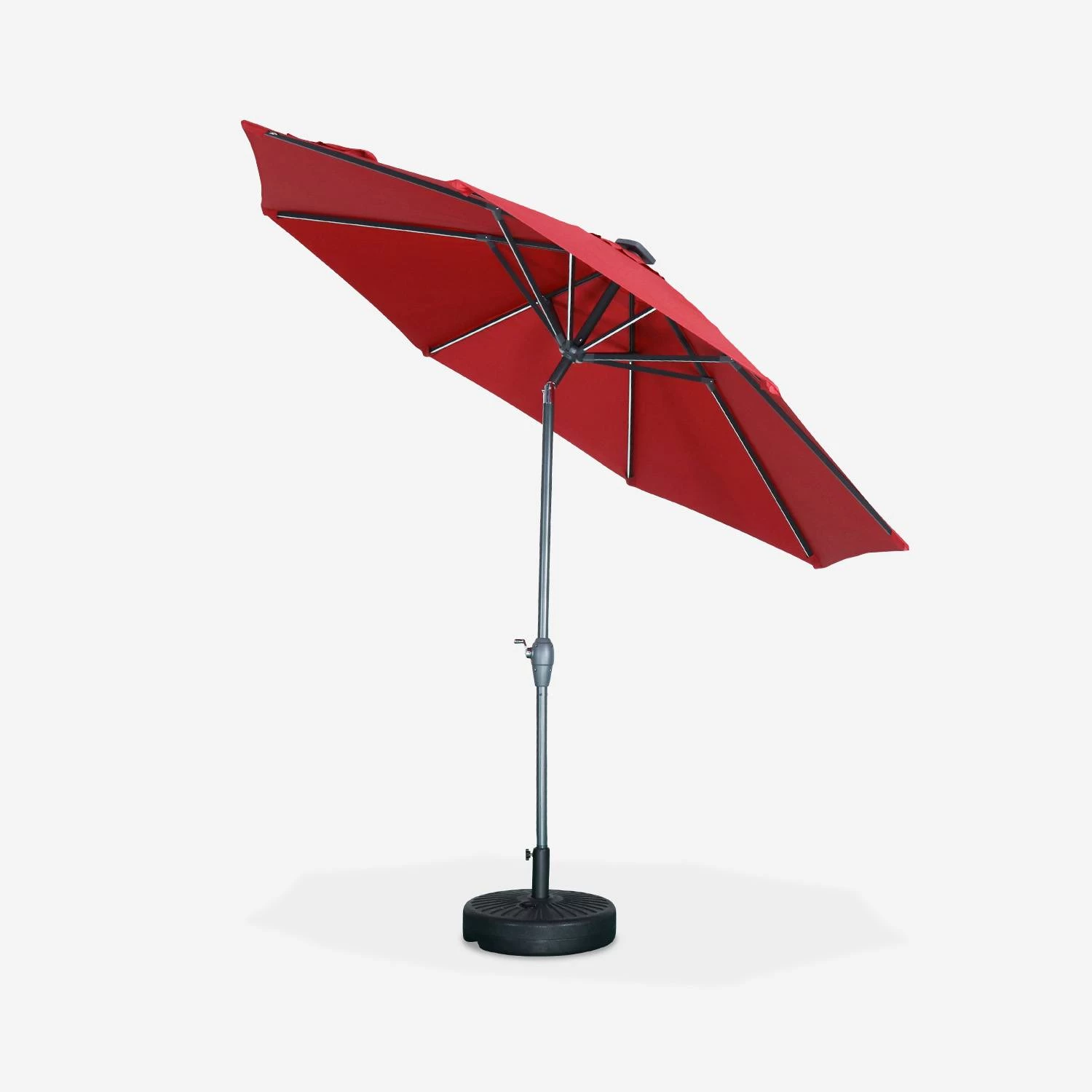 Parasol LED Rond 2.7m Couleur : Rouge 4 Parasol LED Rond 2.7m Couleur : Rouge – Image 2
