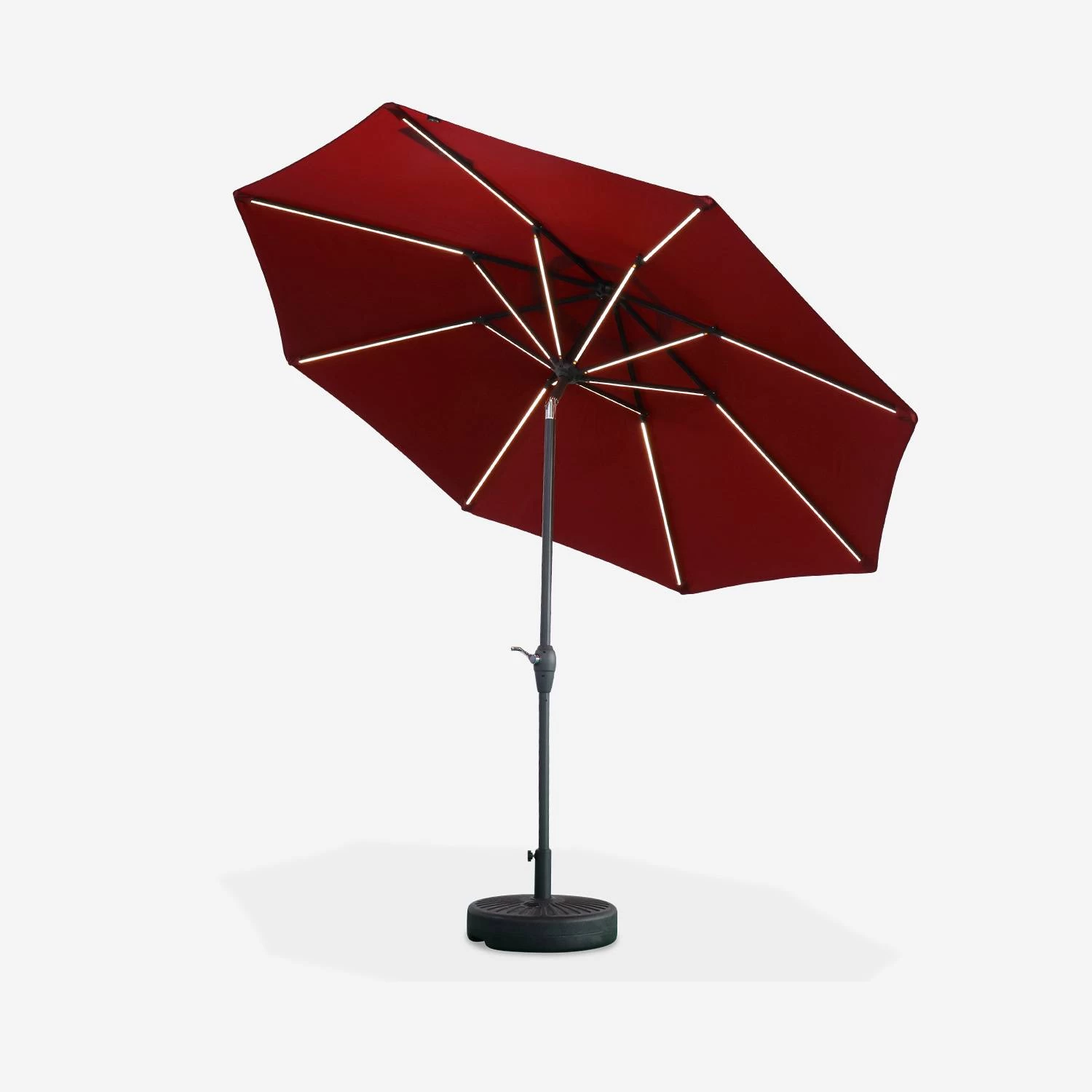 Parasol LED Rond 2.7m Couleur : Rouge 6 Parasol LED Rond 2.7m Couleur : Rouge – Image 4