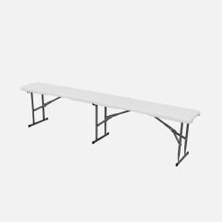 Table + Banc Réception Pliable Plastique -Outdoor Living Soldes RECPL180SET 02