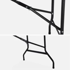 Tables De Réception Pliable Plastique (lot De 2) Couleur : Gris Foncé -Outdoor Living Soldes RECPL180X70X2DG 03