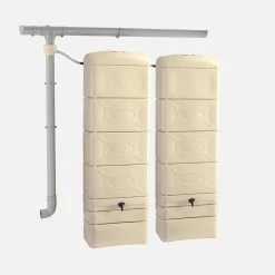 Récupérateur D'eau Mural Chastang 300L (lot De 2) Couleur : Beige -Outdoor Living Soldes REP300LBGX2 01
