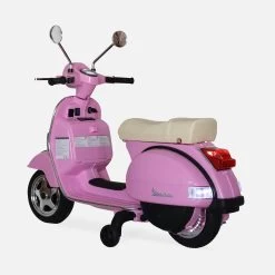 Scooter électrique Enfant Vespa 12V, 1 Place Couleur : Rose -Outdoor Living Soldes ROCVESPAPINK 02