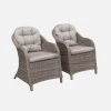 Fauteuil De Jardin Résine Tressée Ronde (lot De2) 1 Fauteuil De Jardin Résine Tressée Ronde (lot De2) -Outdoor Living Soldes RWH2CHRGY 01