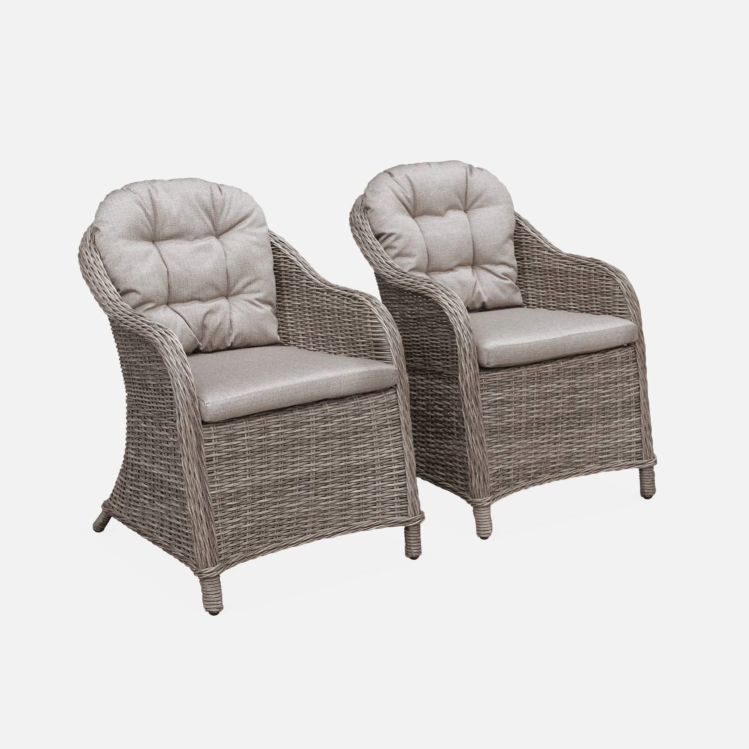 Fauteuil De Jardin Résine Tressée Ronde (lot De2) 3 Fauteuil De Jardin Résine Tressée Ronde (lot De2)