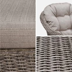 Fauteuil De Jardin Résine Tressée Ronde (lot De2) 7 Fauteuil De Jardin Résine Tressée Ronde (lot De2) -Outdoor Living Soldes RWH2CHRGY 03