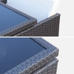 Table De Jardin Encastrable Résine Tressée, 6 Chaises Couleur : Marron -Outdoor Living Soldes WK6CUBEBN 06