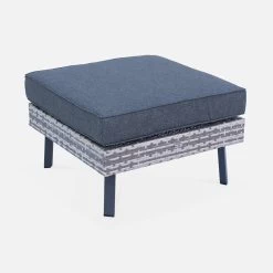 Salon De Jardin Résine Tressée Plate 5 Places Couleur : Nuances De Gris / Gris Foncé 13 Salon De Jardin Résine Tressée Plate 5 Places Couleur : Nuances De Gris / Gris Foncé -Outdoor Living Soldes WKAF007MIXGY 05