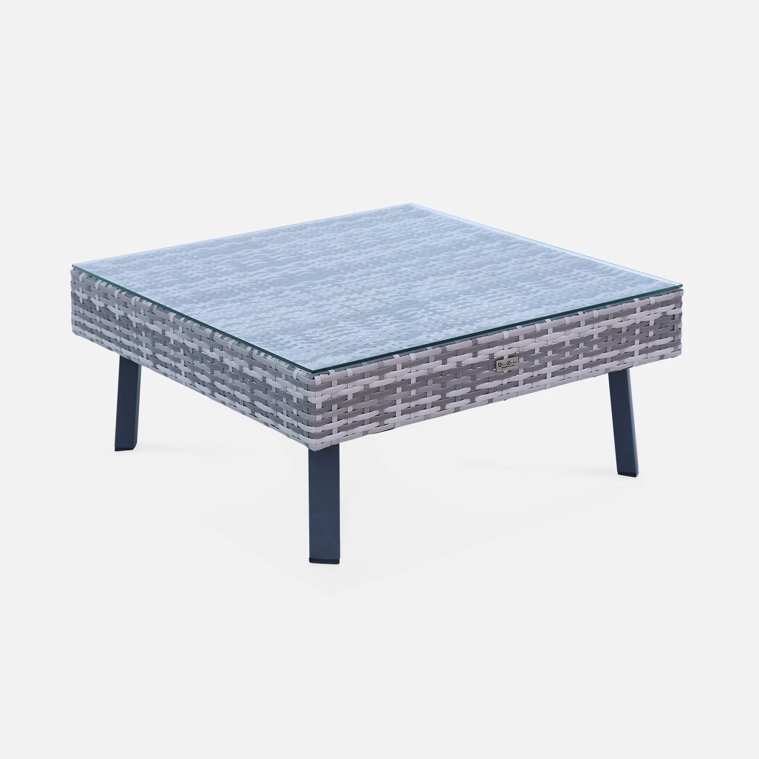 Salon De Jardin Résine Tressée Plate 5 Places Couleur : Nuances De Gris / Gris Foncé 8 Salon De Jardin Résine Tressée Plate 5 Places Couleur : Nuances De Gris / Gris Foncé – Image 6