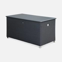 Coffre De Jardin Résine Tressée 790L Couleur : Noir 11 Coffre De Jardin Résine Tressée 790L Couleur : Noir -Outdoor Living Soldes WKHBOX160BK 01