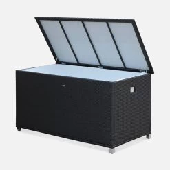 Coffre De Jardin Résine Tressée 790L Couleur : Noir 12 Coffre De Jardin Résine Tressée 790L Couleur : Noir -Outdoor Living Soldes WKHBOX160BK 02