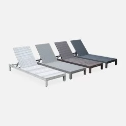 Bain De Soleil Résine Tressée, Multi Positions (lot De 2) Couleur : Noir / Gris -Outdoor Living Soldes WKLOUNGEBKGYX2 04