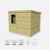Abri De Jardin Bois 6,48m², Sapin Du Nord Traité Autoclave Ep.27mm 1 Abri De Jardin Bois 6,48m², Sapin Du Nord Traité Autoclave Ep.27mm -Outdoor Living Soldes WSAF25X2NAT 02