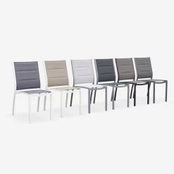 Chaise De Jardin Empilable Aluminium (lot De 2) Couleur : Gris / Gris Foncé -Outdoor Living Soldes XTSAF2CHRAT 05