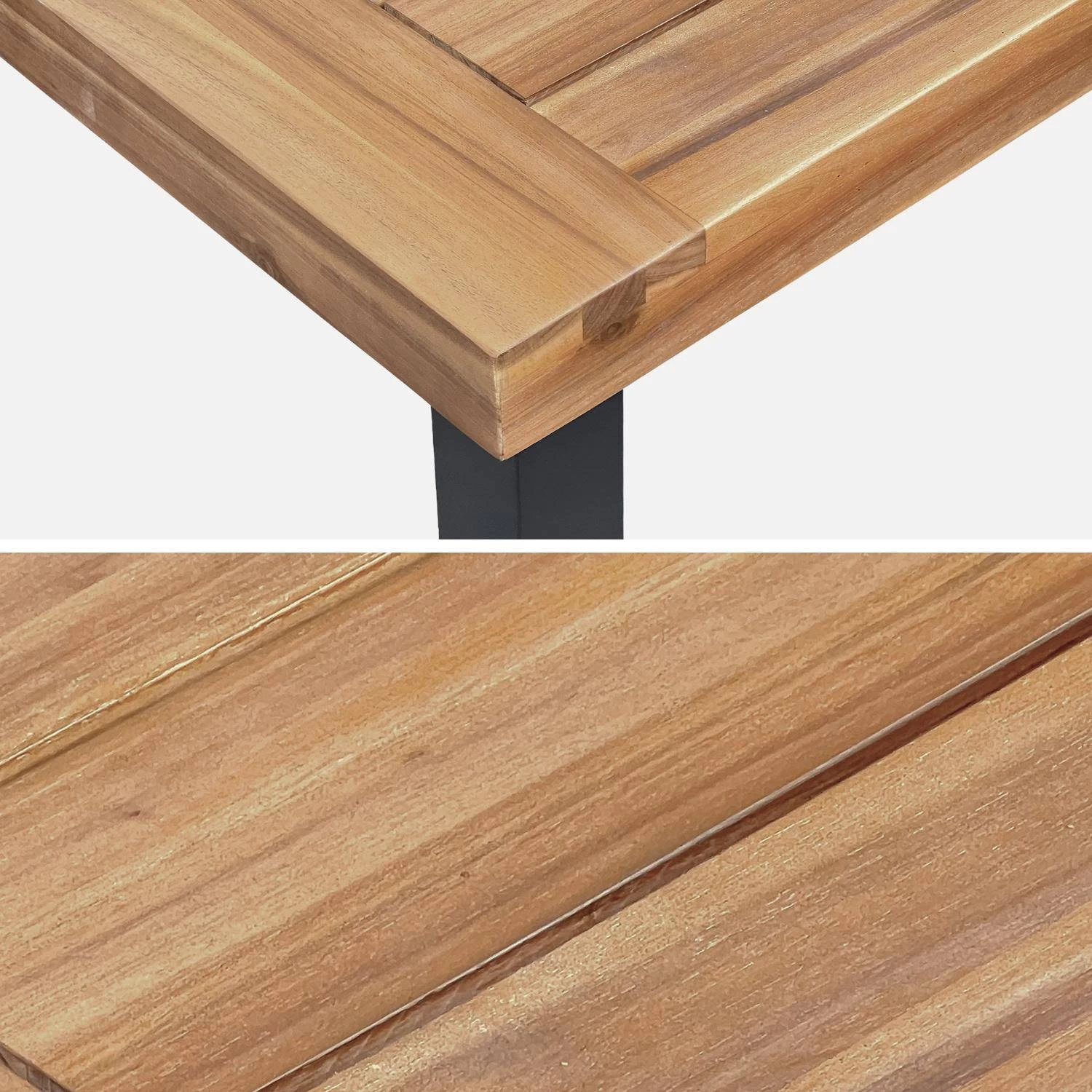 Table Intérieur / Extérieur Bois Et Métal + 4 Chaises En Corde Empilables Couleur : Beige 8 Table Intérieur / Extérieur Bois Et Métal + 4 Chaises En Corde Empilables Couleur : Beige – Image 6