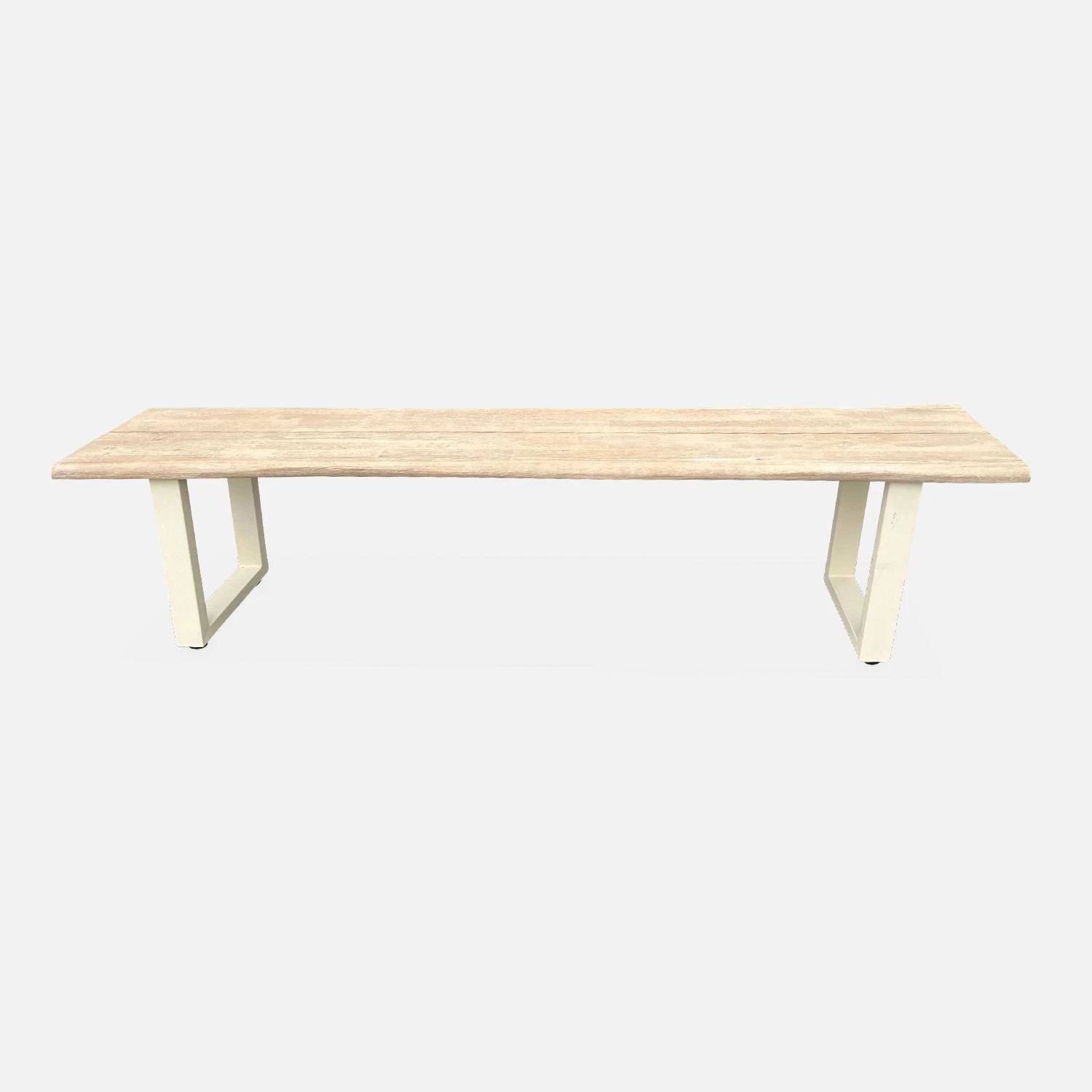 Banc 3 Places Acacia Brossé Clair, Structure Acier (lot De 2) Couleur : Ivoire 6 Banc 3 Places Acacia Brossé Clair, Structure Acier (lot De 2) Couleur : Ivoire – Image 4