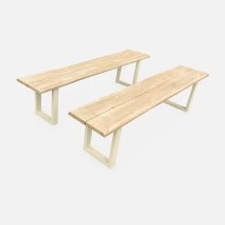 Banc 3 Places Acacia Brossé Clair, Structure Acier (lot De 2) Couleur : Ivoire 9 Banc 3 Places Acacia Brossé Clair, Structure Acier (lot De 2) Couleur : Ivoire -Outdoor Living Soldes ac180benchivose cd1e9667dc4ce1137aeec292c8b9d241