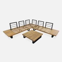 Salon De Jardin Bois Et Aluminium 5 Places Couleur : Gris -Outdoor Living Soldes acaf0012at d210513abf20bd2a5580bfb47775213b