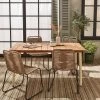 Table De Jardin Bois Et Métal + 4 Chaises En Corde Empilables Couleur : Ivoire / Beige -Outdoor Living Soldes ackd150ivo4rpbg 8d7fcd15bc1497905045de18feebd5a8
