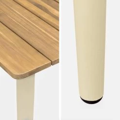 Table De Jardin Bois Et Métal + 4 Chaises En Corde Empilables Couleur : Ivoire / Beige -Outdoor Living Soldes ackd150ivo4rpbg f21bd5b30a4d5dffebc50dc77fe1f107
