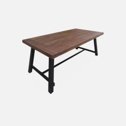 Table à Manger Bois Et Métal, 190cm + 2 Fauteuils Et 4 Chaises En Rotin Naturel 9 Table à Manger Bois Et Métal, 190cm + 2 Fauteuils Et 4 Chaises En Rotin Naturel -Outdoor Living Soldes ackd190wr6bk 0aac808b64db85a126fc8cbf93625416