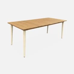 Table De Jardin Bois Et Métal + 6 Chaises En Corde Empilables Couleur : Ivoire / Beige -Outdoor Living Soldes ackd200ivo6rpbg 987702a53fec6ffdb2f453d9cb18d29e