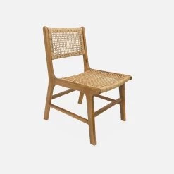 Table De Jardin Bois Et Métal + 6 Chaises En Cannage Et Bois Couleur : Ivoire -Outdoor Living Soldes ackd200r6civo 0a1e01c20db648a26f7559668da5a602