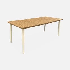 Table De Jardin Bois Et Métal + 6 Chaises En Cannage Et Bois Couleur : Ivoire -Outdoor Living Soldes ackd200r6civo 886898b2218e639e1f6567104c7a84fe