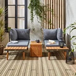 Salon De Jardin Modulable Aluminium Et Acacia, 4 Places Couleur : Anthracite 11 Salon De Jardin Modulable Aluminium Et Acacia, 4 Places Couleur : Anthracite -Outdoor Living Soldes acmoduatgy 12826b44486c148a9da38814efcf80b7