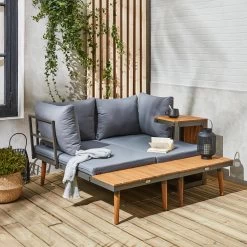 Salon De Jardin Modulable Aluminium Et Acacia, 4 Places Couleur : Anthracite 12 Salon De Jardin Modulable Aluminium Et Acacia, 4 Places Couleur : Anthracite -Outdoor Living Soldes acmoduatgy d38a47501e4297a5d211b2fdcc639b57