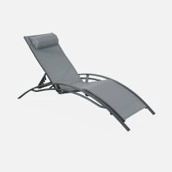 Bain De Soleil Aluminium Textilène, Multi Positions (lot De 2) Couleur : Anthracite / Gris 11 Bain De Soleil Aluminium Textilène, Multi Positions (lot De 2) Couleur : Anthracite / Gris -Outdoor Living Soldes afloungeatx2 454e0d6d2e36329ba7b88d1c899a8af7