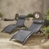 Bain De Soleil Aluminium Textilène, Multi Positions (lot De 2) Couleur : Anthracite / Gris -Outdoor Living Soldes afloungeatx2 fac5094b95ece57bd79b238ef0f5a9be