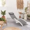 Bain De Soleil Aluminium Textilène, Multi Positions Couleur : Blanc / Gris -Outdoor Living Soldes afloungewhgy 2c610db7bd8c4b13ecd4f38d2bae2043