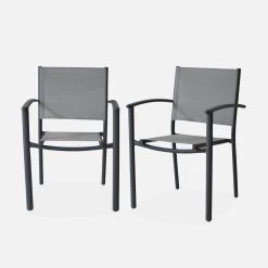 Fauteuils De Jardin Empilables Aluminium Et Textilène (lot De 2) Couleur : Gris Clair -Outdoor Living Soldes aftxchrx2atgy 9d0152f669252db9b9183788ab859556