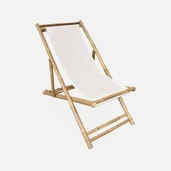 Chilienne Bambou , Toile Naturelle Pliable, Multi Positions -Outdoor Living Soldes bambchilx1nat 62561d19f755562abe3d85d4145e2e95