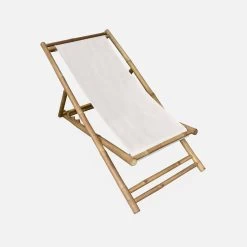 Chilienne Bambou , Toile Naturelle Pliable, Multi Positions -Outdoor Living Soldes bambchilx1nat ce3bbe8a6c7cf39de8494d4fe19ab5b0