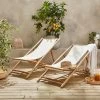 Lot De 2 Chiliennes Bambou , Toile Naturelle Pliable, Multi Positions -Outdoor Living Soldes bambchilx2nat 073892c3b63b553ca8bb97e5fc7197e3