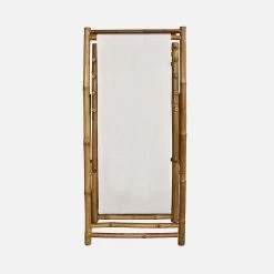 Lot De 2 Chiliennes Bambou , Toile Naturelle Pliable, Multi Positions -Outdoor Living Soldes bambchilx2nat 12d54aaf1c5a9c87a01abc82b5cace10