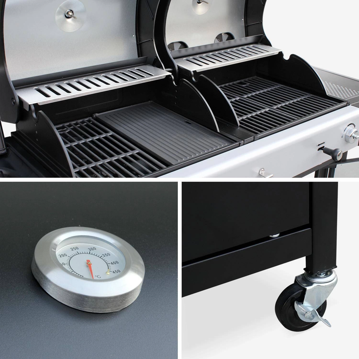 Barbecue Gaz 3 En 1, 3 Brûleurs Dont 1 Feu Latéral 9 Barbecue Gaz 3 En 1, 3 Brûleurs Dont 1 Feu Latéral – Image 7