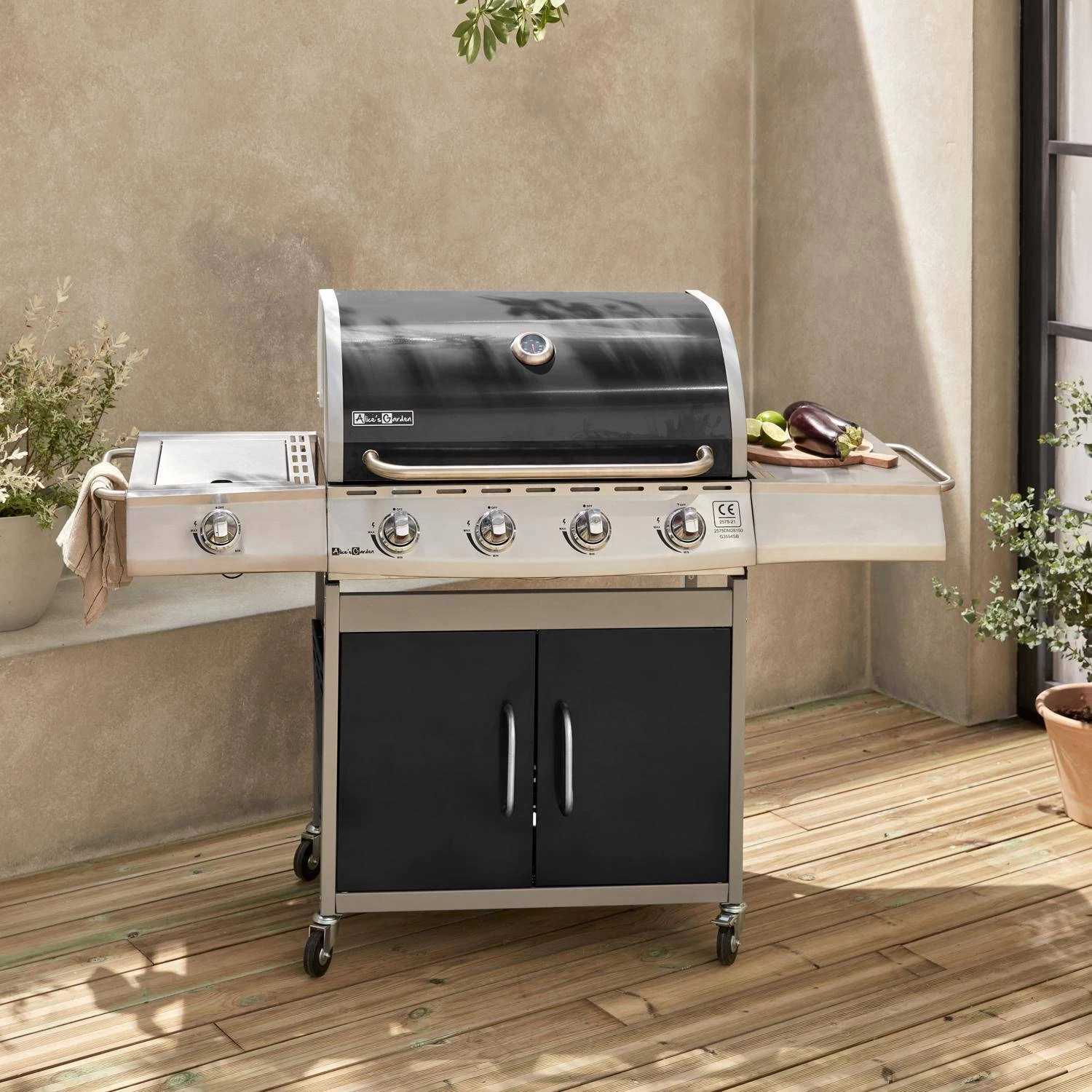 Barbecue Gaz 5 Brûleurs Dont 1 Feu Latéral Couleur : Noir 4 Barbecue Gaz 5 Brûleurs Dont 1 Feu Latéral Couleur : Noir – Image 2