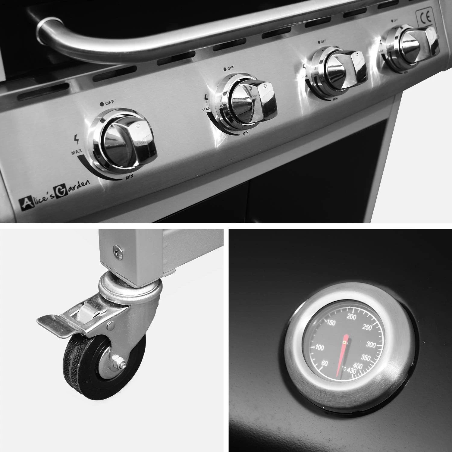 Barbecue Gaz 5 Brûleurs Dont 1 Feu Latéral Couleur : Noir 8 Barbecue Gaz 5 Brûleurs Dont 1 Feu Latéral Couleur : Noir – Image 6