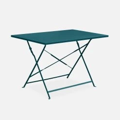 Table De Jardin Bistrot Pliable Métal, 4 Chaises Couleur : Bleu Canard -Outdoor Living Soldes bs110r4bd 4169a052b85c23c4be17f7fcdab13fbd