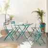 Table De Jardin Bistrot Pliable Métal, 4 Chaises Couleur : Bleu Canard -Outdoor Living Soldes bs110r4bd 4d5fdb7be4419f92a180cba12a15121f
