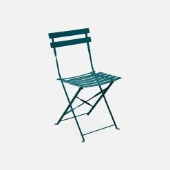 Table De Jardin Bistrot Pliable Métal, 4 Chaises Couleur : Bleu Canard -Outdoor Living Soldes bs110r4bd 9491805745c0a89dc797b9d246975e6c