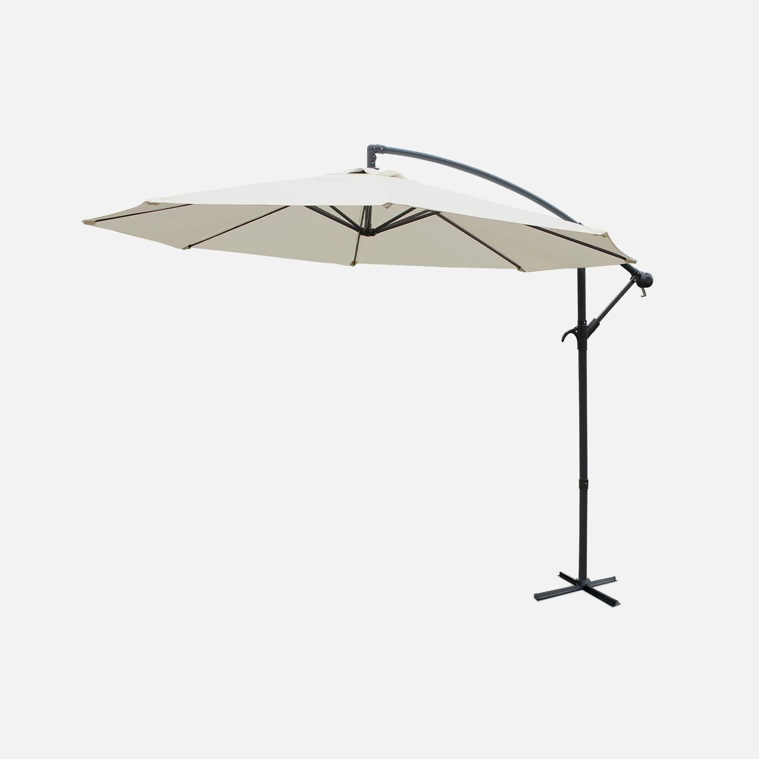 Parasol Déporté Rond Ø300cm Couleur : Ecru 3 Parasol Déporté Rond Ø300cm Couleur : Ecru