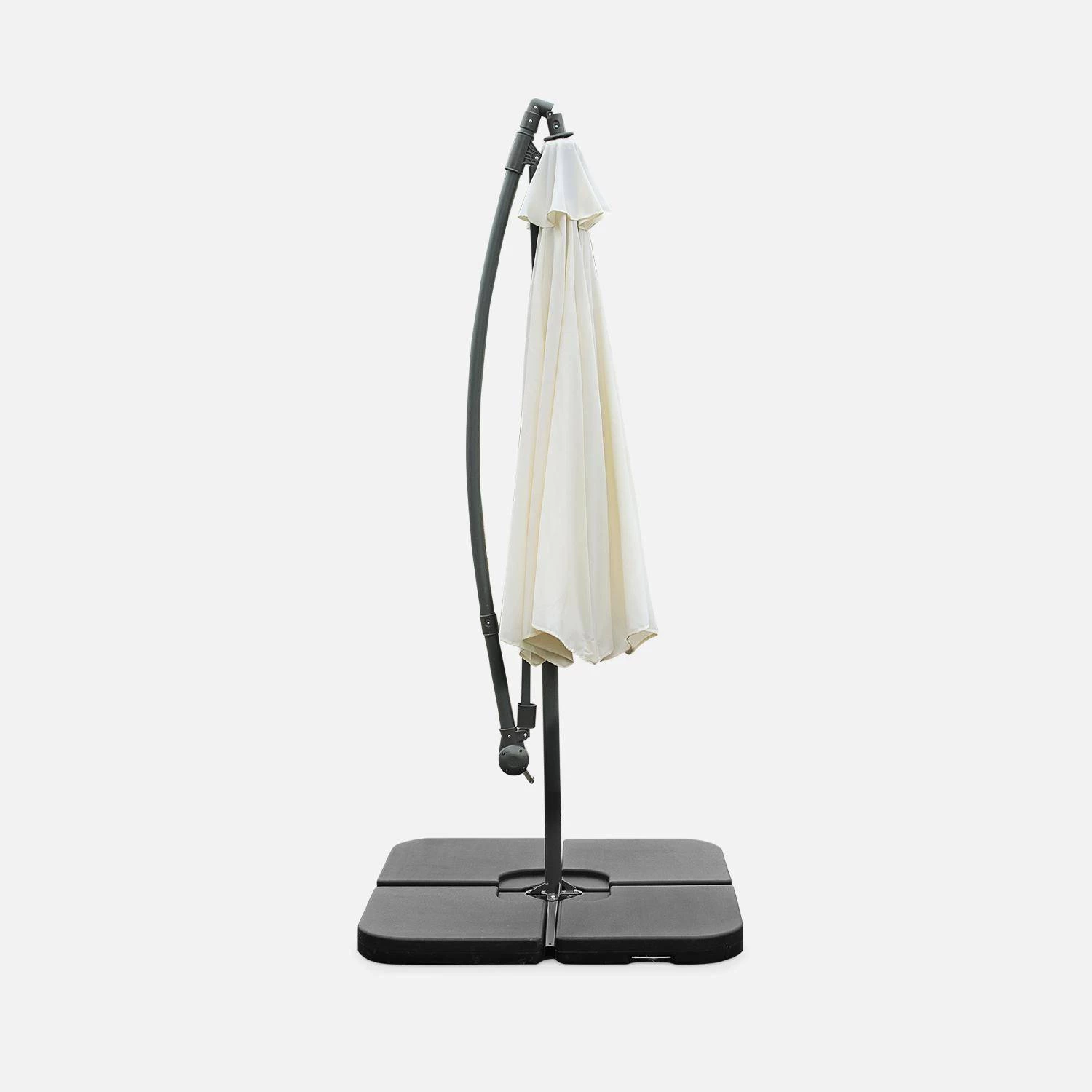 Parasol Déporté Rond Ø300cm Couleur : Ecru 4 Parasol Déporté Rond Ø300cm Couleur : Ecru – Image 2