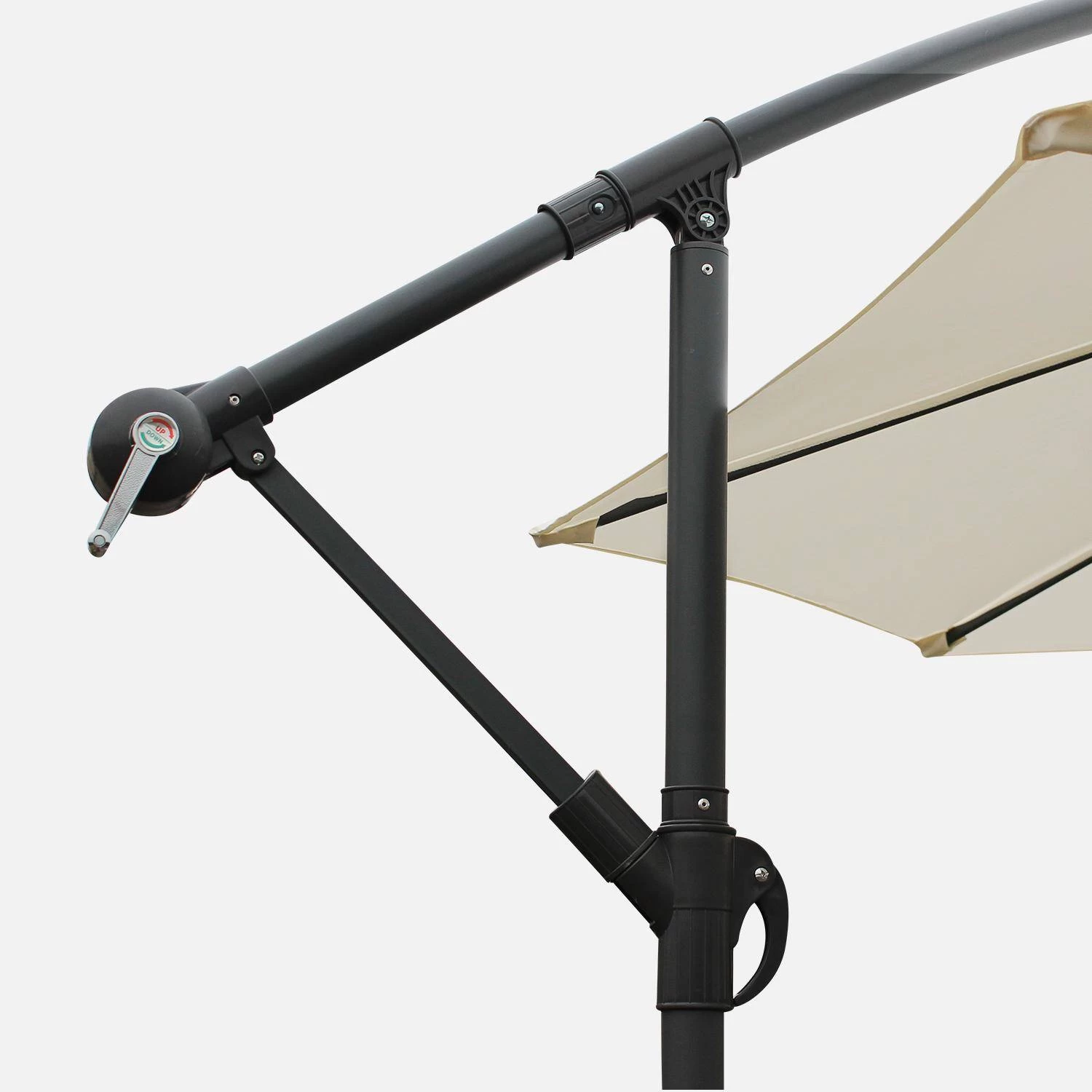 Parasol Déporté Rond Ø300cm Couleur : Ecru 5 Parasol Déporté Rond Ø300cm Couleur : Ecru – Image 3